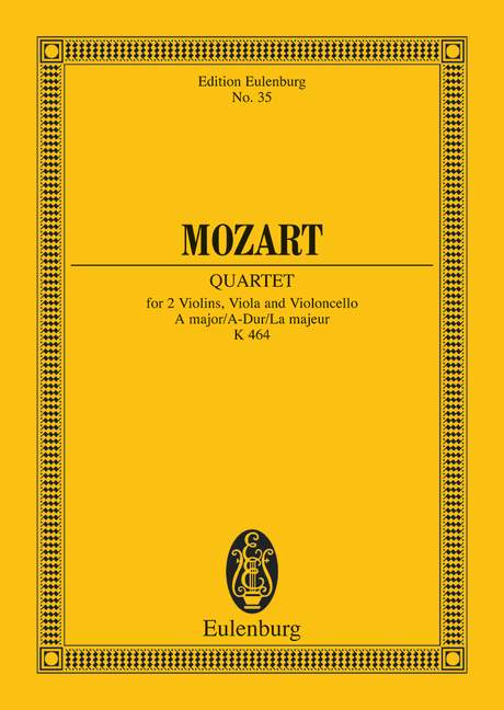 Mozart: Quartet A major KV 464 (Study Score) published by Eulenburg